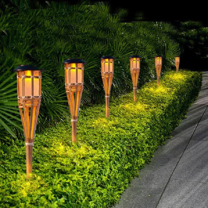 Outdoor Solar Powered Flame Lights Set