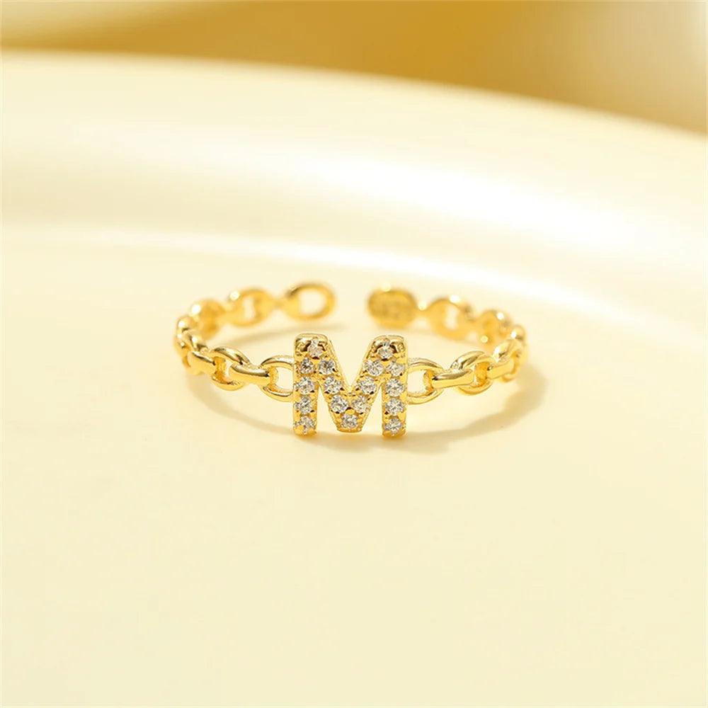 Delicate Initial Diamond Letter Ring
