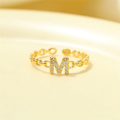 Delicate Initial Diamond Letter Ring