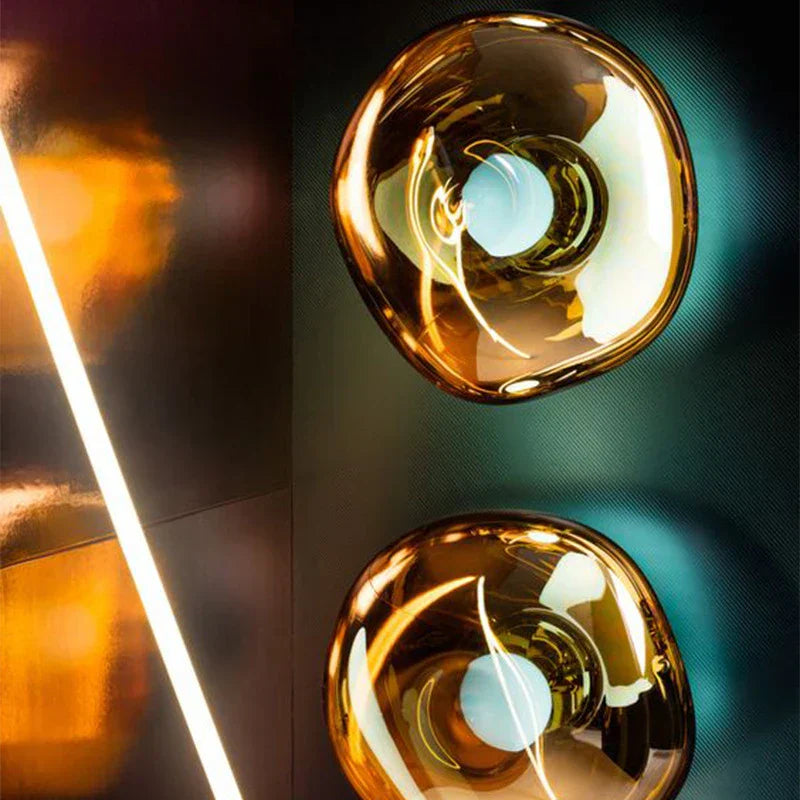 Contemporary Melted Glass Wall Light in Nordic Design