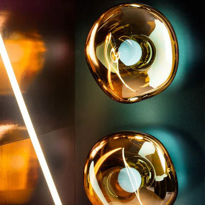 Contemporary Melted Glass Wall Light in Nordic Design