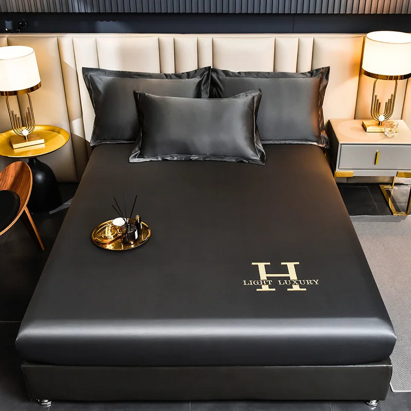 Luxurious Plain Silk Bedding Sheet