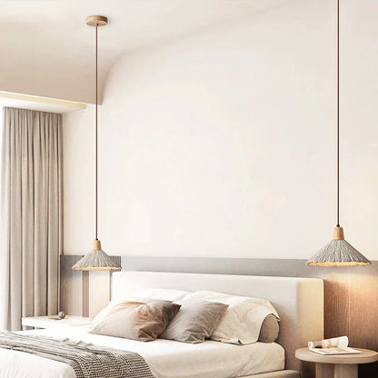 Simple Cream Hanging Pendant Light Fixture
