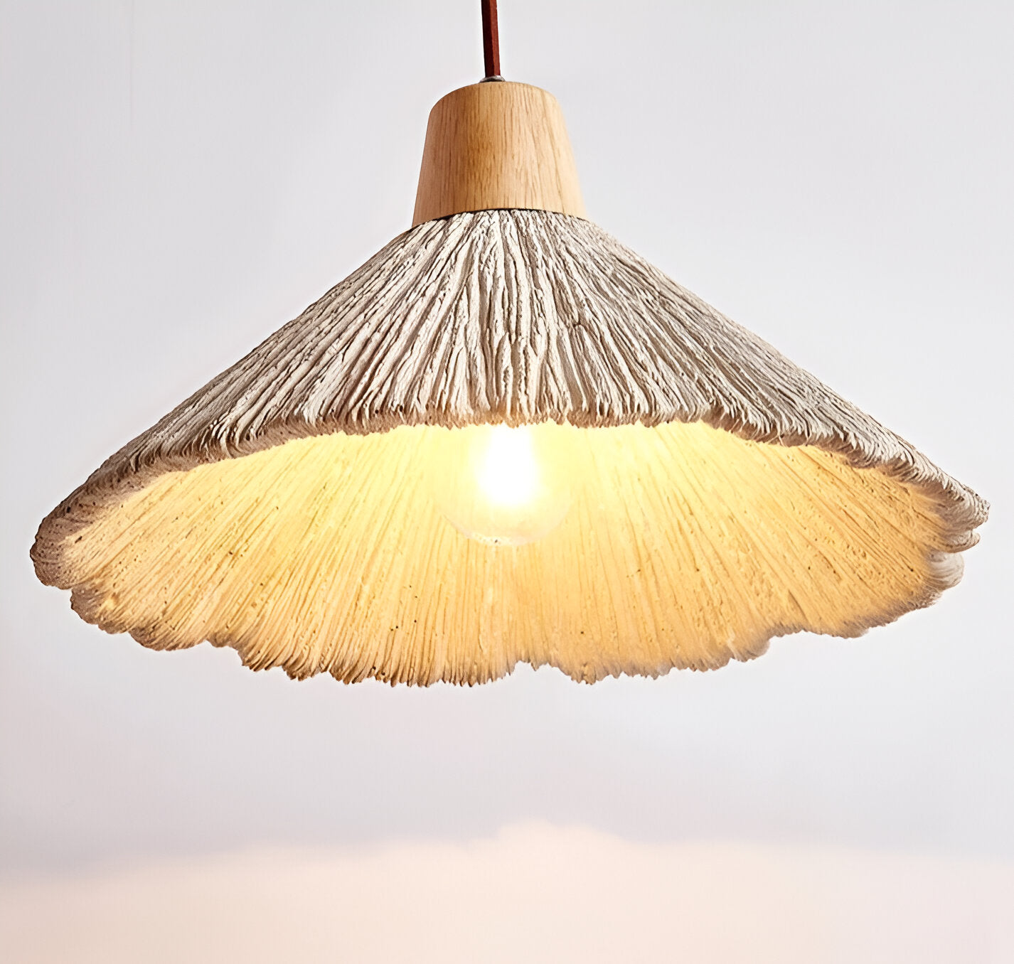 Simple Cream Hanging Pendant Light Fixture