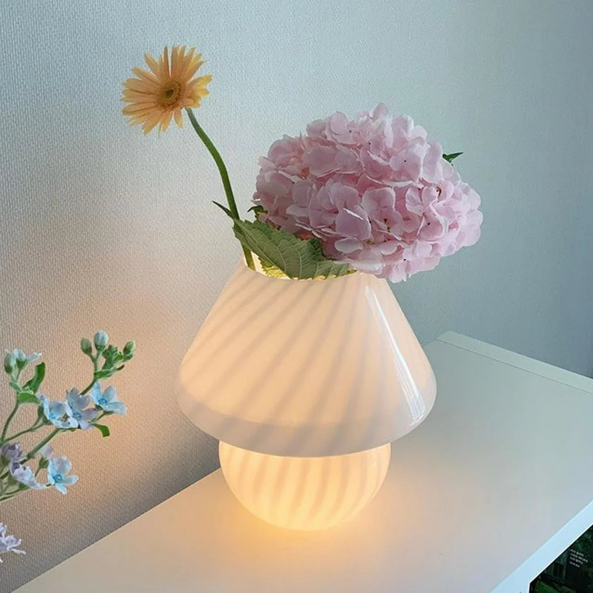 Colorful Glass Mushroom Table Lamp