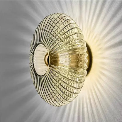 Sleek Glass LED Wall Light - Wave Pattern