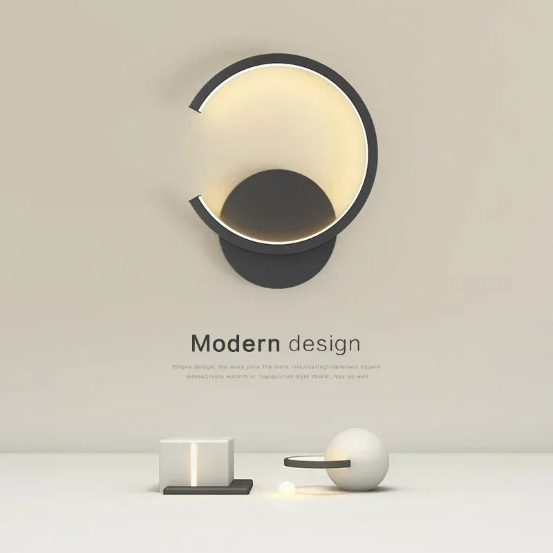 Simple LED Wall Light - Sleek Black White Gold Lamp - Cofik