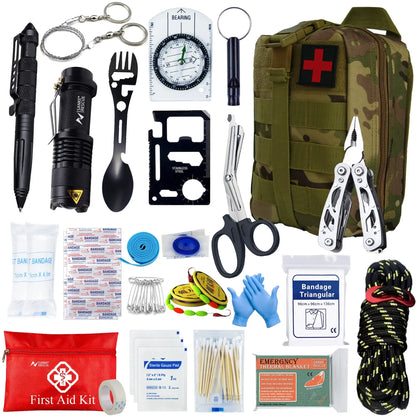 Ultimate 24-Piece Survival Kit for Camping & Emergency