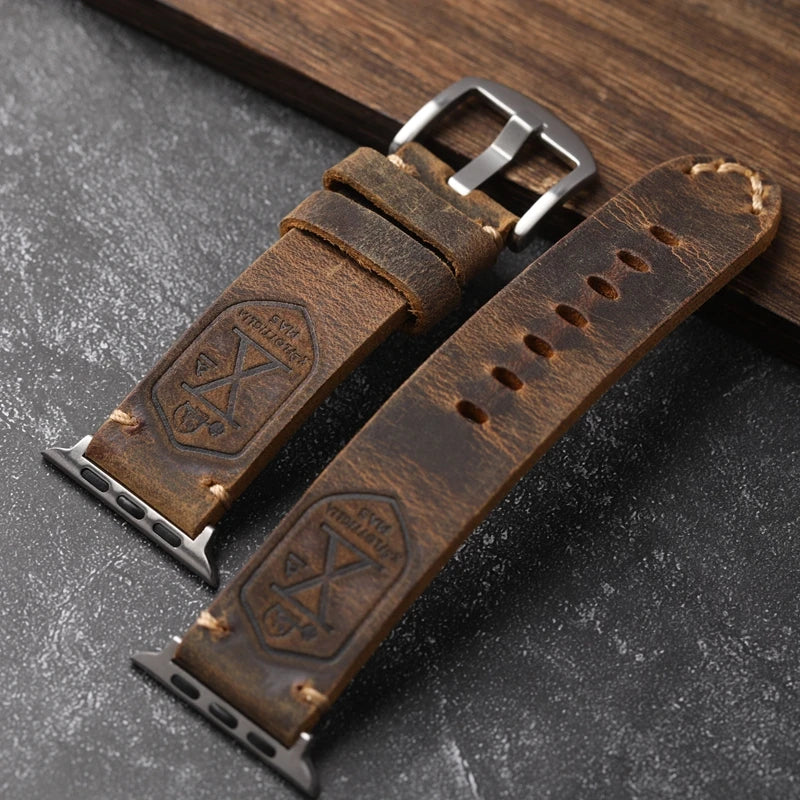 Authentic Leather Cowhide Apple Watch Strap