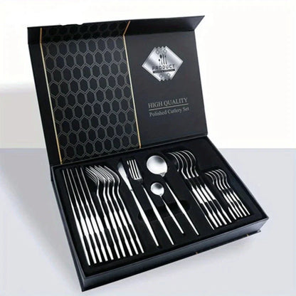 Premium Silverware Set 24-Piece Fine Dining Essentials