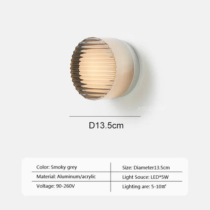 Warm LED Glass Wall Light Amber Shade