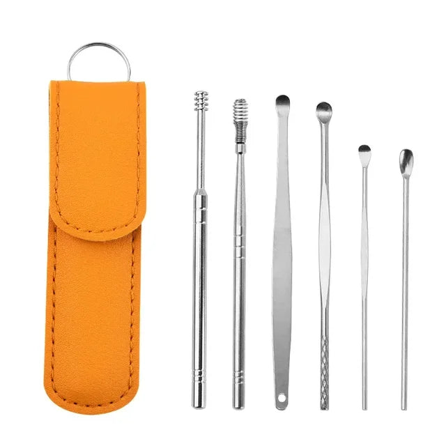Premium Ear Cleaner Kit 6pc Stainless Steel Tools
