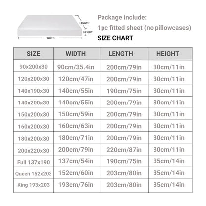 Breathable Bed Mattress Cover Fitted Sheet
