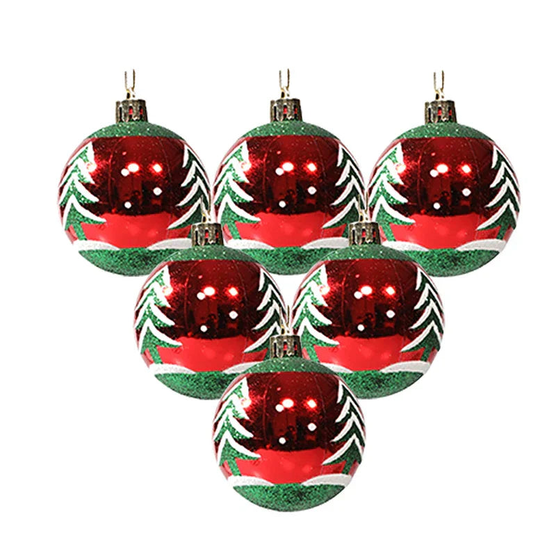 Luxury Red Gold Christmas Tree Baubles Set