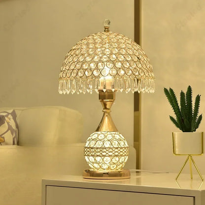 Elegant Soft Glow Table Lamp with Crystal Base