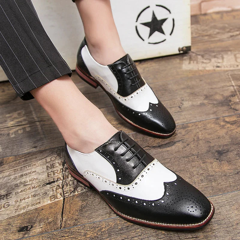 Stylish Men's Leather Lace-up Oxford Shoes