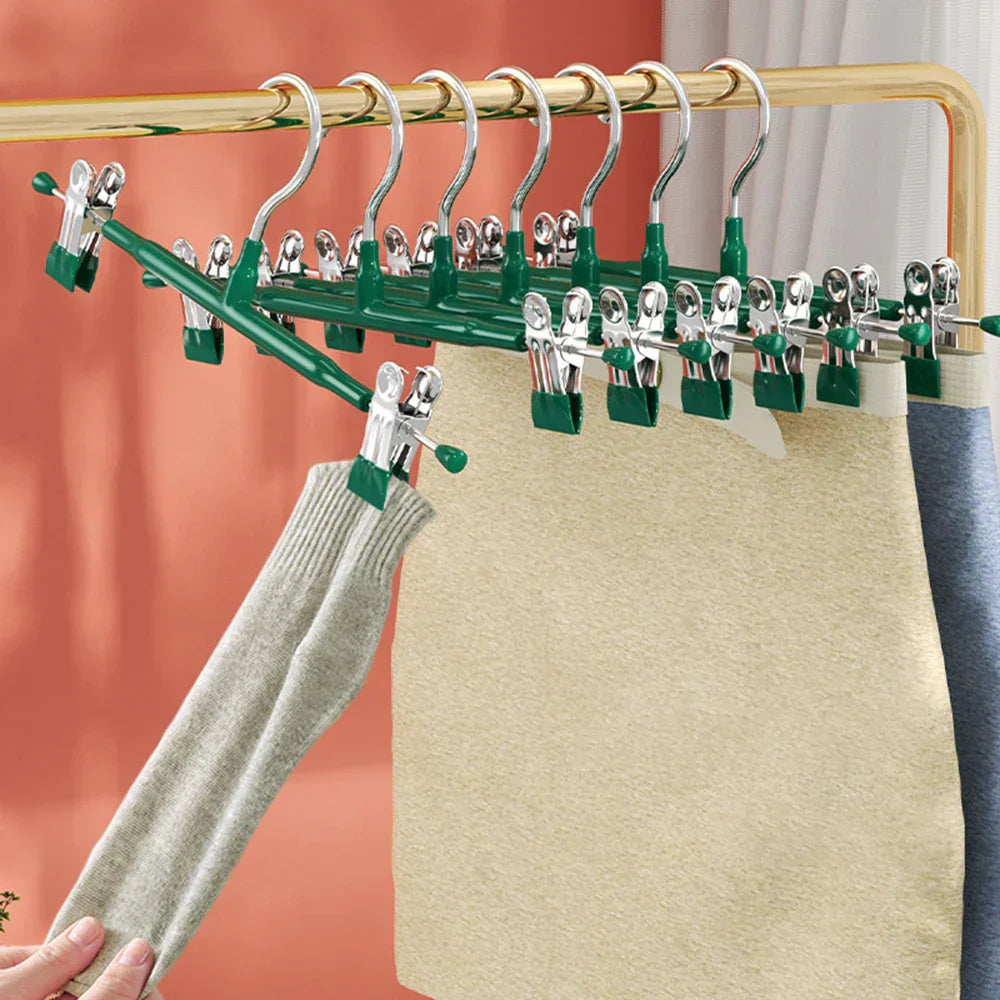 Slim Stainless Steel Closet Hanger with Clips