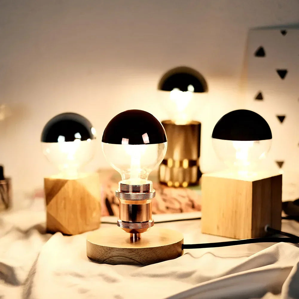 Classic LED Desk Lamp with Wood Base