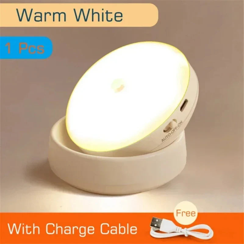 Automatic LED Nightlight - USB Rechargeable Bedside Lamp
