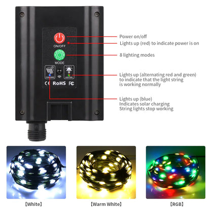 Outdoor Solar Fairy Lights 100M Waterproof Extra Bright LEDs