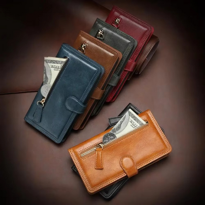 Luxury Leather iPhone Flip Phone Case Wallet