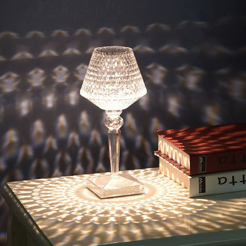 Sparkling Crystal Desk Lamp with USB Recharge