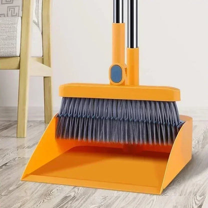Compact Veegbezem en Schop Set met Borstel en Opbergruimte