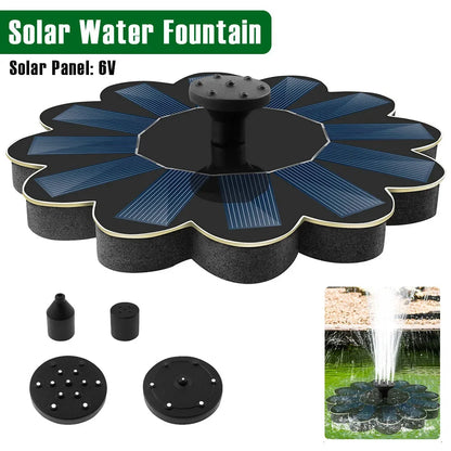 Solar Powered Garden Water Fountain with 5 Spray Nozzles