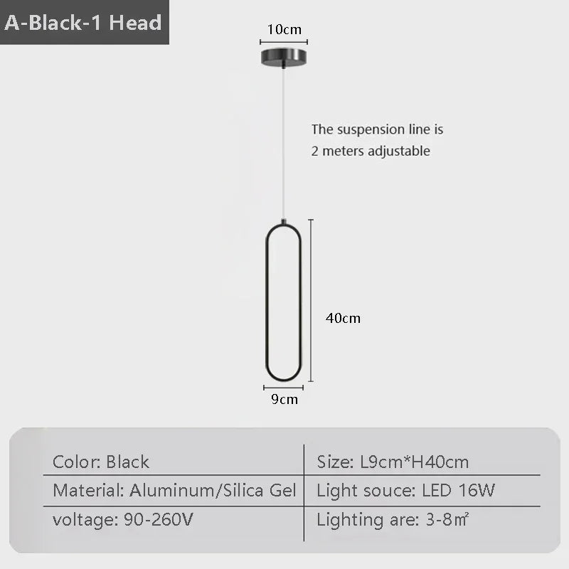 Elegant Black Gold Pendant Ceiling Light