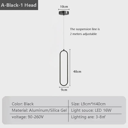 Elegant Black Gold Pendant Ceiling Light