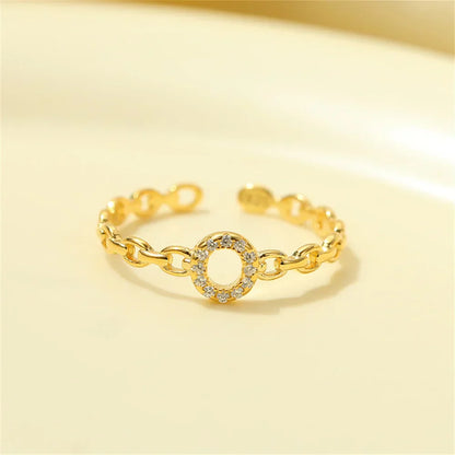 Delicate Initial Diamond Letter Ring