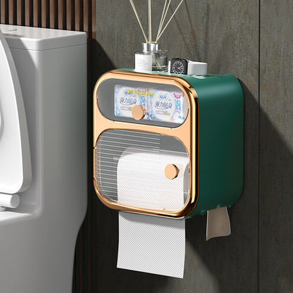 Space-Saving Wall-Mounted Toilet Paper Holder Storage