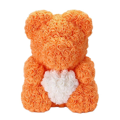 Lovely Fake Rose Bear Plush Toy