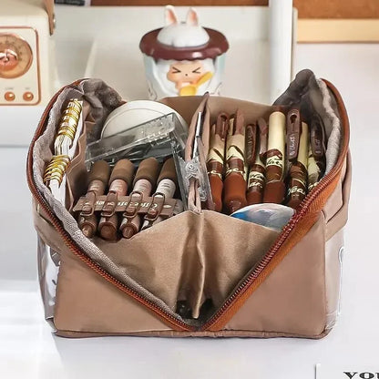 Clear Pencil Case with 10 Compartments for Kids