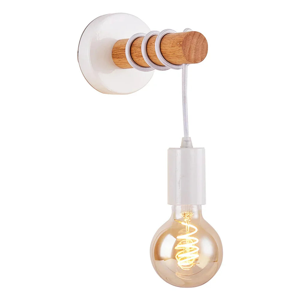 Simple Rustic Wooden LED Wall Lamp - Cofik