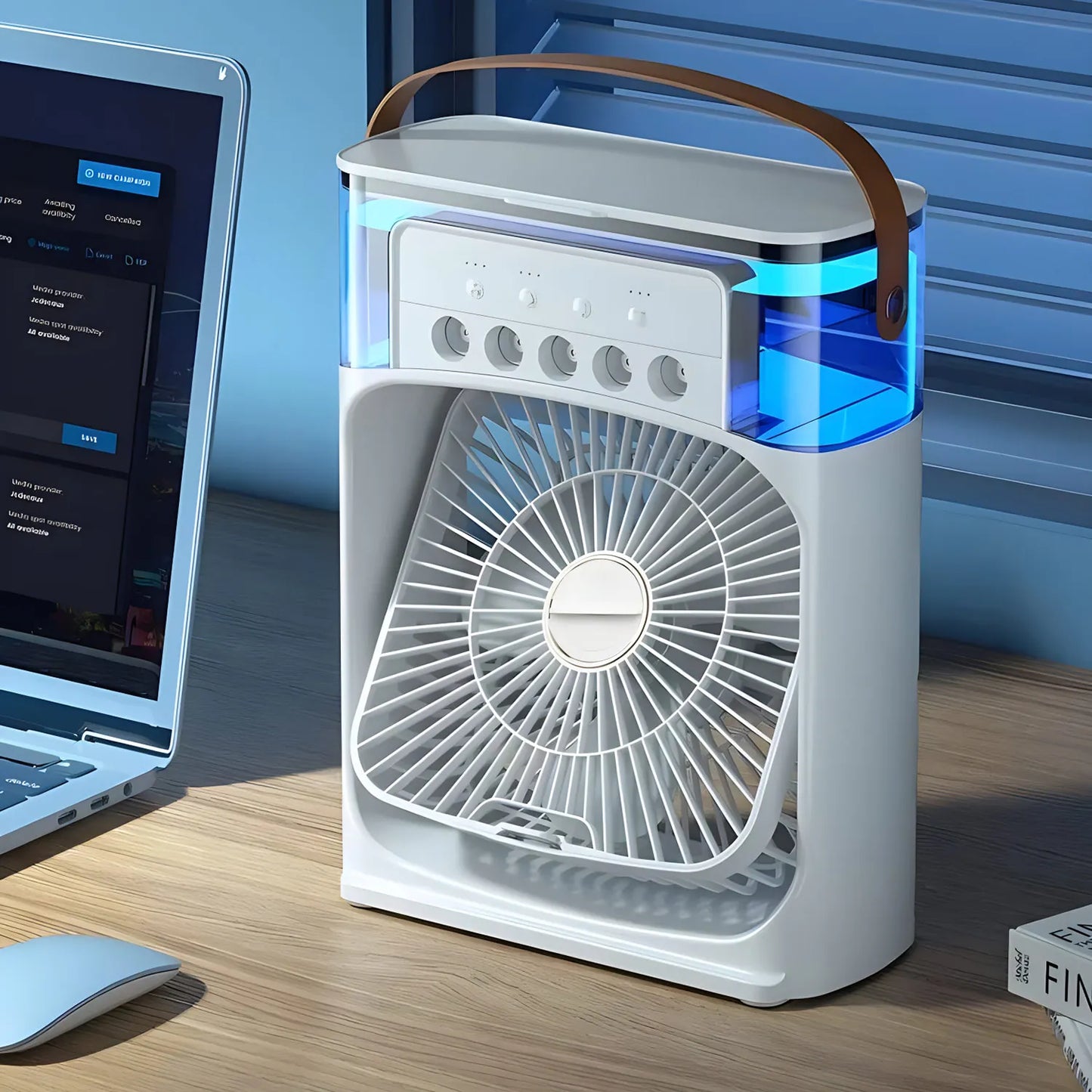 Compact Air Cooler Fan with Colorful LED Light - Cofik