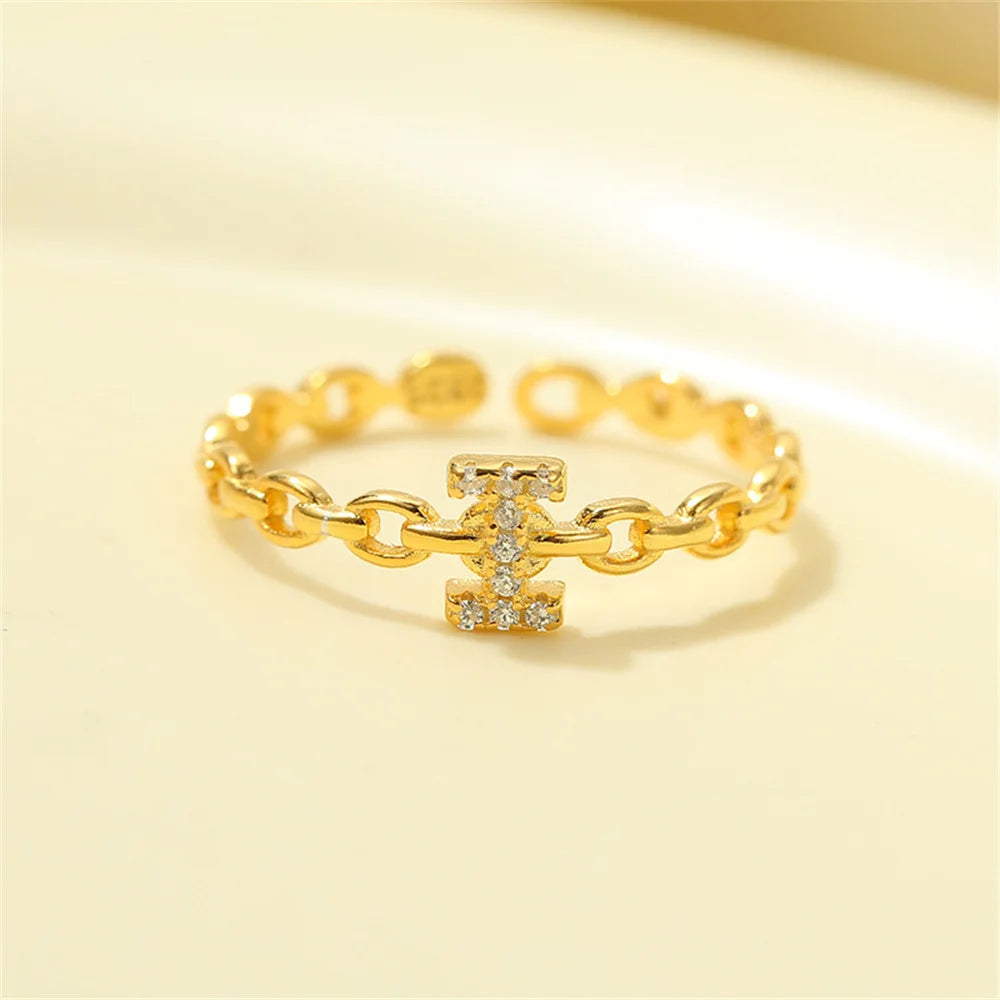 Delicate Initial Diamond Letter Ring