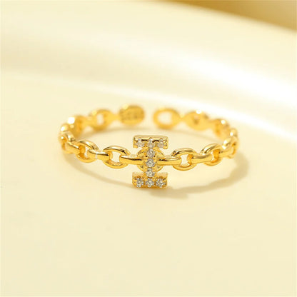 Delicate Initial Diamond Letter Ring
