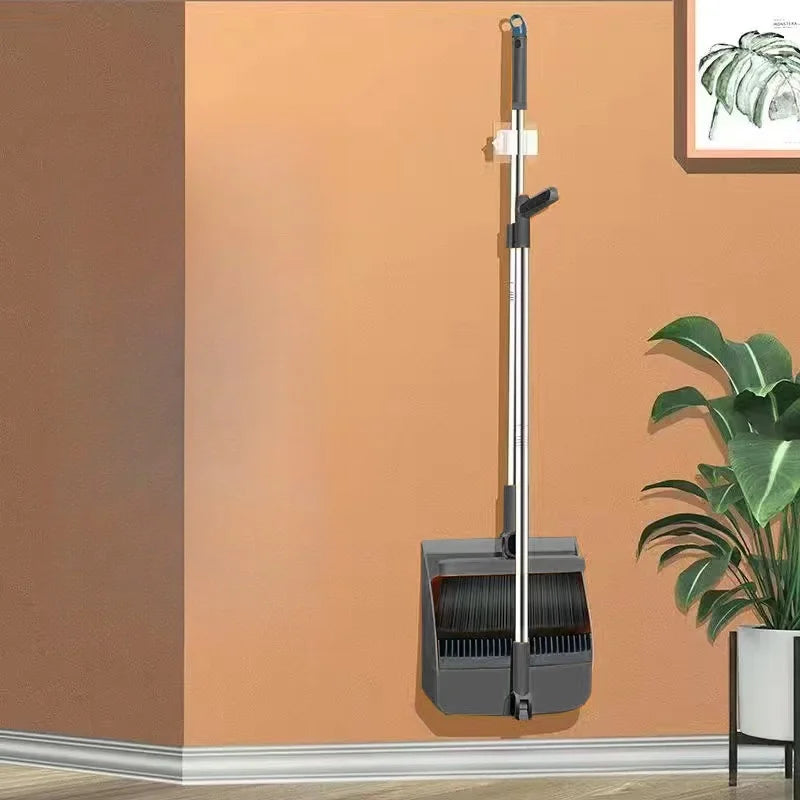 Compact Veegbezem en Schop Set met Borstel en Opbergruimte