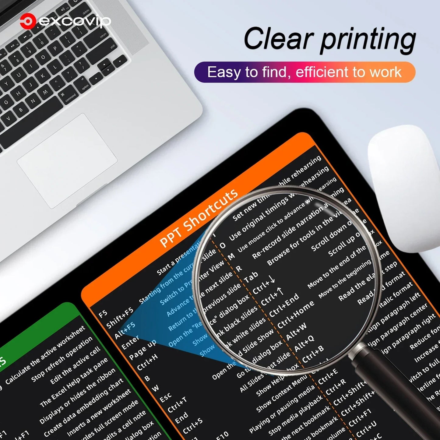Ergonomic Shortcut Keyboard Mouse Pad