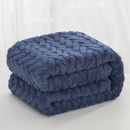 Warm Plush Fleece Blanket for Autumn and Winter