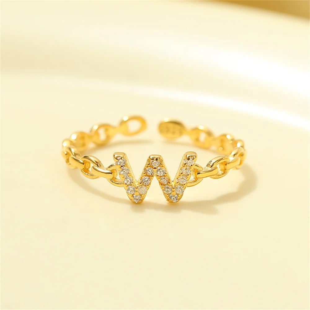 Delicate Initial Diamond Letter Ring