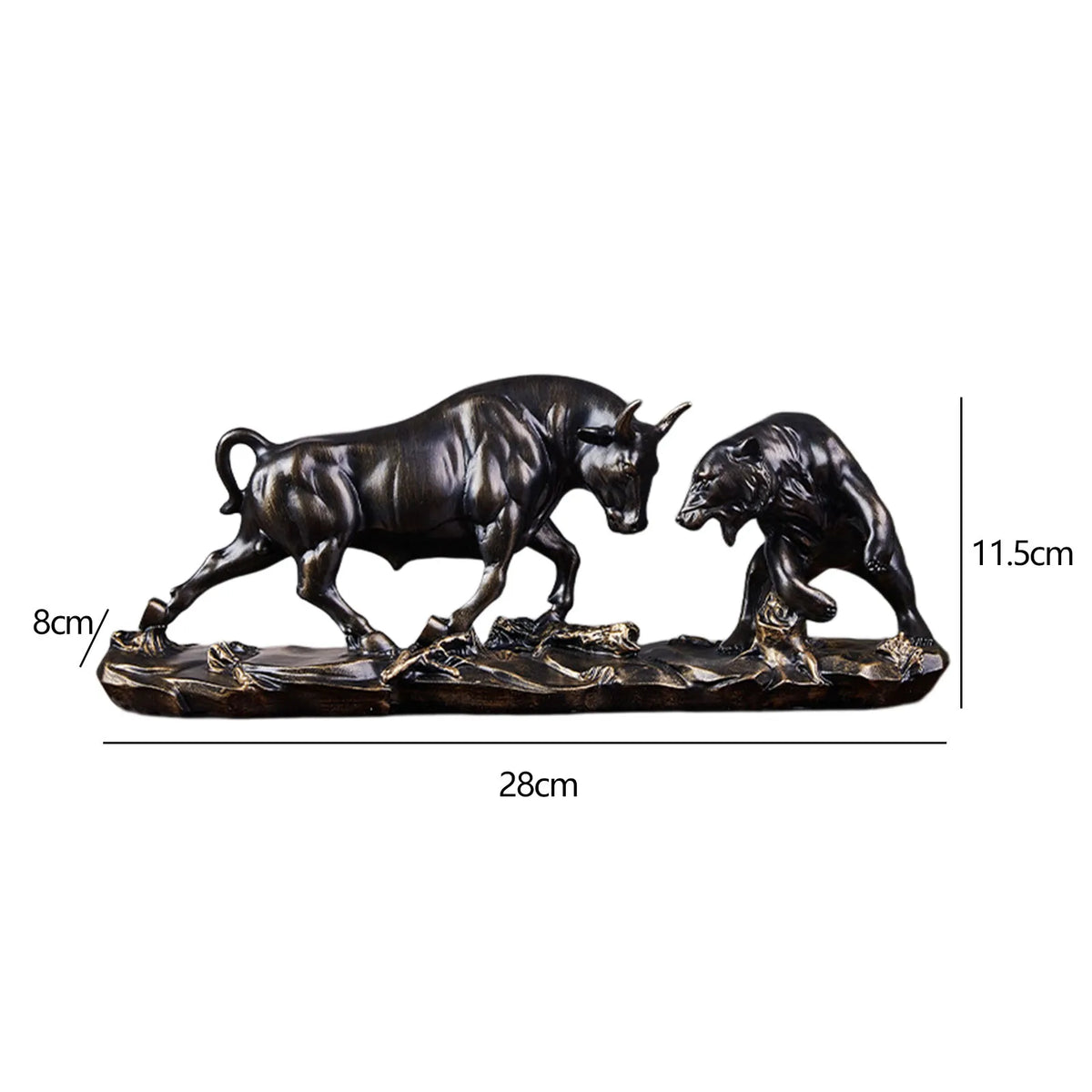 Lucky Bear and Bull Figurine Animal Statue Decor
