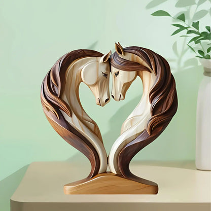 Beautiful Wooden Horse Figurine Decor