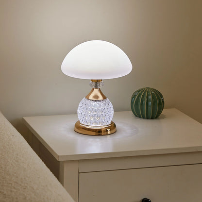 Stylish Crystal LED Table Lamp with Unique Mushroom Shape