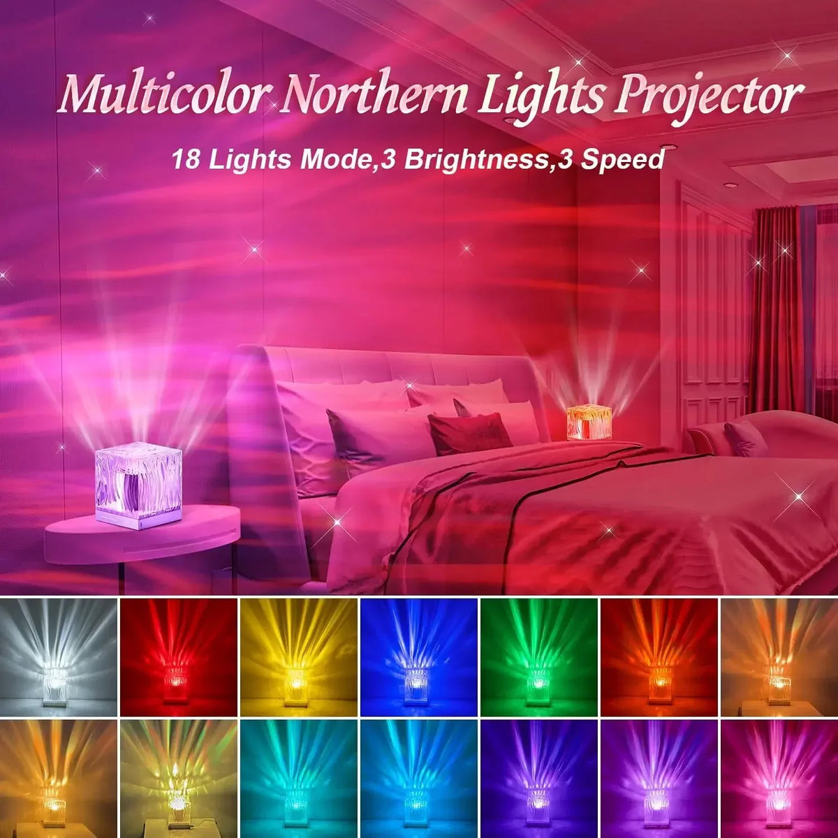 Colorful Ocean Wave Night Light Projector