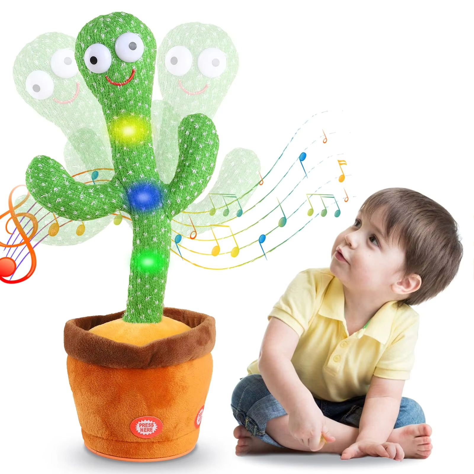 Fun Musical Dancing Cactus Soft Toy with 120 Songs - Cofik