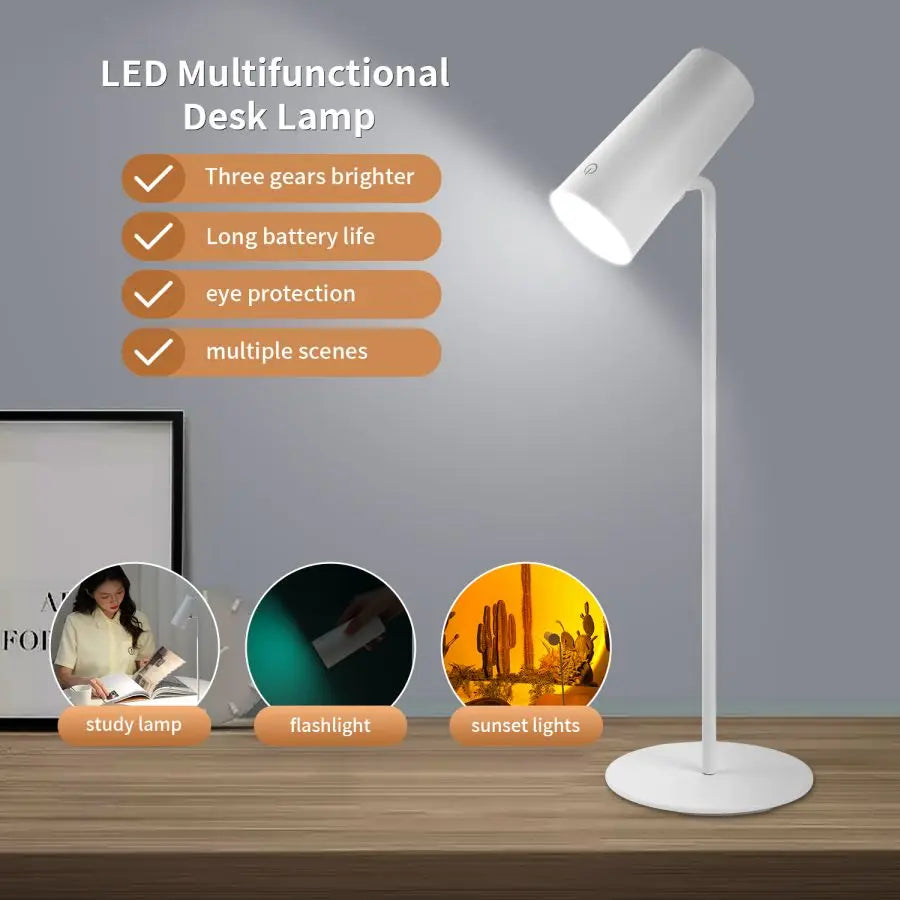 Bright LED Desk Lamp with USB Recharge
