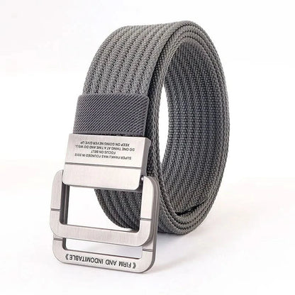 Casual Canvas Web Belt - Double Buckle, Adjustable Fit
