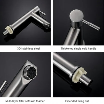 Premium Brushed Stainless Steel Bathroom Faucet